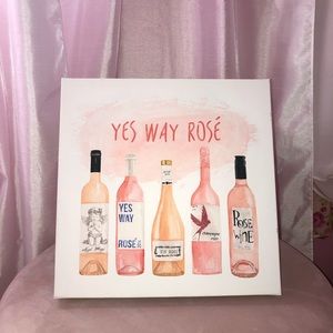 Rosé watercolor canvas painting